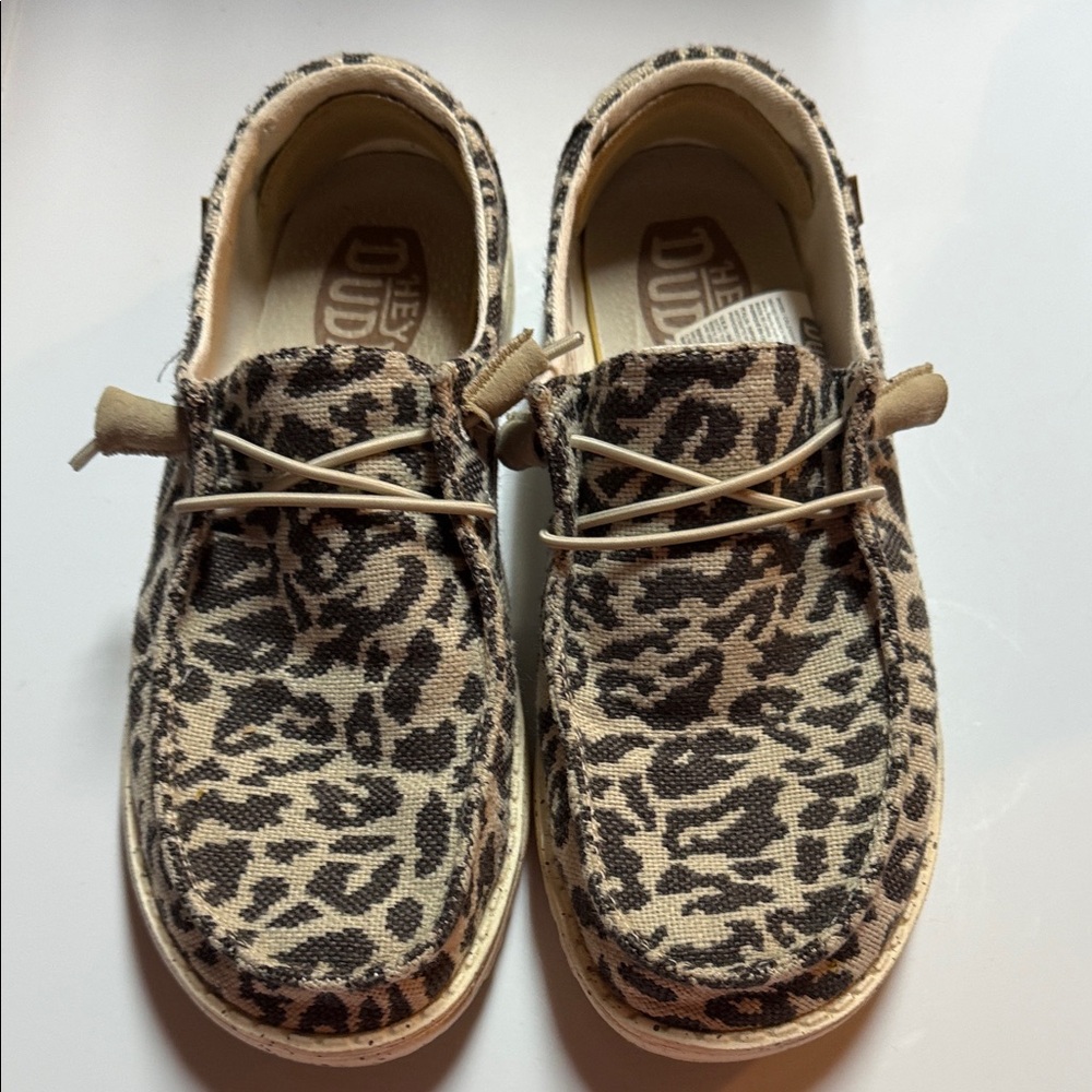 Hey Dude Kids Tan and Black Moccasins